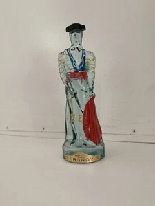 Brandy leer schweres Flaschenglas einfarbig bemalt Matador Barcelona Dekanter Spanien - Bild 1 von 11