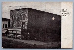 Postal de Cadillac MI 1909 Michigan McKinnon Hotel House - Imagen 1 de 2