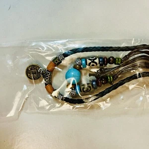 Necklace Fashion Costume Western Jewelry With Pendant and Aqua Bead - Picture 1 of 5