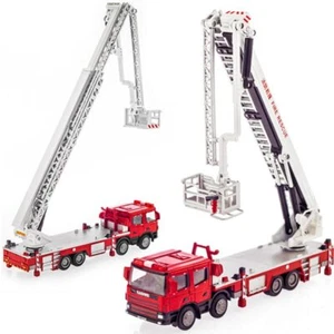 1:50 Diecast Fire Rescue Truck Toy Model Ladder Climbing Car Trucks Toys - Picture 1 of 12