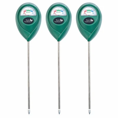 Royal Gardineer Boden-Feuchtigkeitsmessgerät für Pflanzen, 3er-Set