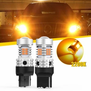 AUXITO 7440 LED Front Signal Turn Light Light Bulb Amber Yellow Canbus 3000K USA - Picture 1 of 10