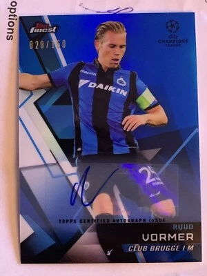 Ruud Vormer 2018-19 Finest Champions League Blue Refractor Auto /150 Brugge BM1 - Image 1 of 3