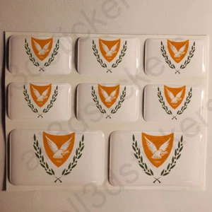 Sticker Cyprus Resin Domed Stickers Cyprus Coat of Arms 3D Vinyl Adhesive Car - Foto 1 di 1