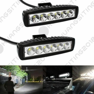 2X 6in 18W Slim Led Light Bar Spot Flood Motorcycle ATV 4X4WD Bumper Backup Pods - Bild 1 von 7