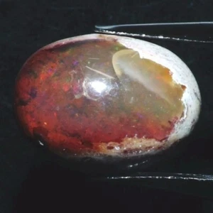 MEXICAN FIRE OPAL IN MATRIX 13 x 10 MM OVAL CABOCHON ALL NATURAL F-696 - Picture 1 of 1