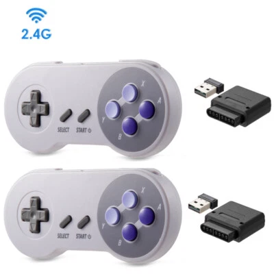 2x Controlador inalámbrico SNES Gamepad remoto para consola Super SNES original y SFC Foto 1 de 4
