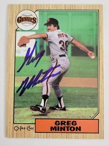 GREG MINTON Signed 1987 O-Pee-Chee #333 San Francisco Giants Autograph - Picture 1 of 2