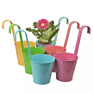 6 x Blumentopf bunt Hängetopf Pastell Pflanztopf Hängetöpfe Blumen Topf Kräuter - Bild 1 von 8