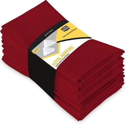 Pack of 12 Cotton Dinner Napkins Hotel Quality 18x18" Utopia Kitchen - Image 1 of 4