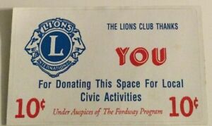 Ford Gumball Machine Lions Club 10 Cent Marquee Label New Old Stock  