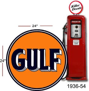 (GULF-1) 24" 1936-54 BOMBA DE GOLFO GASOLINA LATA/BOMBA DE GAS/LUBRICANTE - Imagen 1 de 1
