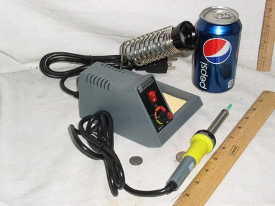 NEW ELECTRONIC SOLDERING IRON STATION 50W 58W FREE SHIPPING XTRA TIP+SOLDER USA - Image 1 of 2