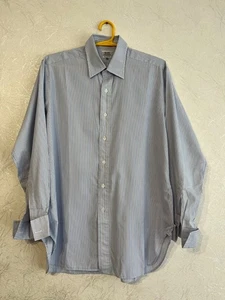 Budd Shirtmakers Piccadilly Vintage Men's Blue Shirt Button Up England Made 16" - Picture 1 of 9