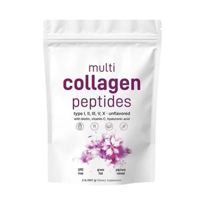 Péptidos de colágeno múltiple en polvo 1 lb péptido de proteína hidrolizada tipo I, II, III, V, X - Imagen 1 de 12