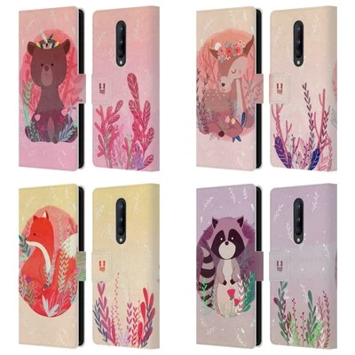 HEAD CASE DESIGNS WOODLAND ANIMALS LEATHER BOOK WALLET CASE FOR ONEPLUS PHONES - Image 1 of 4