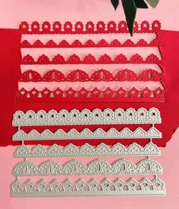 5 Vintage Lace Edge / Border Die Cut Set Card Making Paper Cutting Doily Fancy - Picture 1 of 3