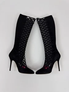 Jimmy Choo Delta Knee-High Boots cutout details Perforated Summer Womens Size 40 - Picture 1 of 14