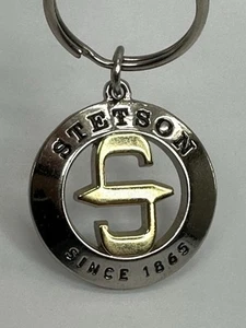 Vintage Stetson Western Wear Since 1865 Logo Metal Keychain - Picture 1 of 7