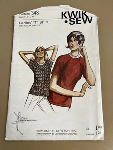 Kwik Sew 348 UNCUT Sewing Pattern, Ladies' T-Shirt, Size S-M-L-XL - Picture 1 of 2