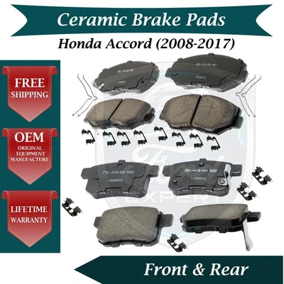 Комплект керамических передних и задних тормозных колодок ACDelco от оригинального производителя для Honda Accord 2,4 л 2008-2017 годов выпуска - Изображение 1 из 4