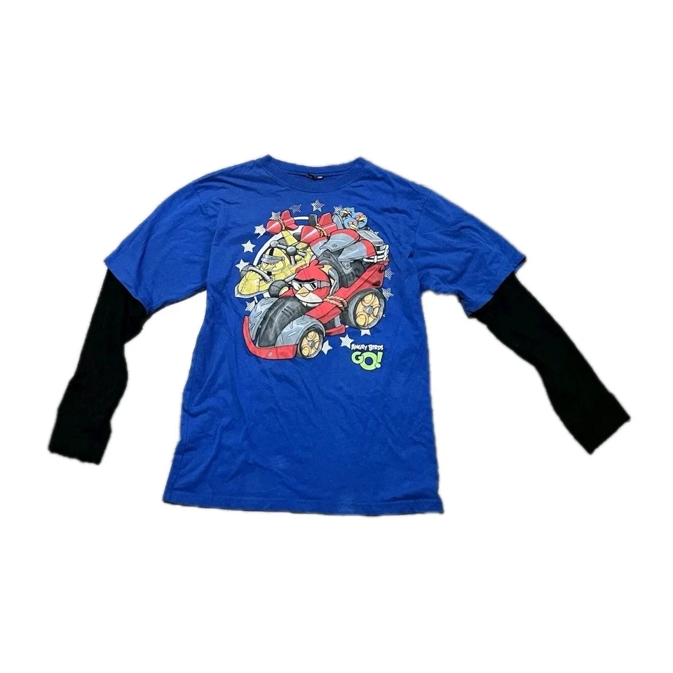 Angry Birds Go! azul para niños Camiseta negra manga larga Foto 1 de 4