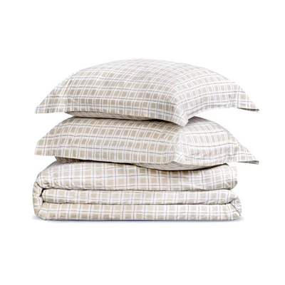 Percale King Size Printed Comforter Set, All-Season Washed Cotton Lyocell Dow... - Image 1 of 4