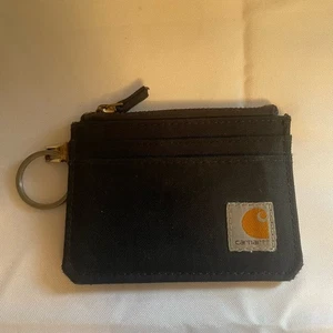 Cartera Carhartt Nylon Pato Cremallera Guardián de Tarjetas - Negra Con Llavero Llavero - Imagen 1 de 9