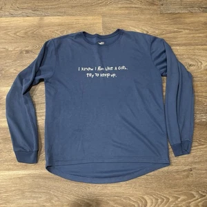 One More Mile "Run Like a Girl Try to Keep Up" Tech Langarmshirt - Damen Large - Bild 1 von 4