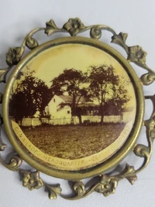 Antique Civil War Souvenir Broach Gettysburg General Mead's Headquarters 1863 - Picture 1 of 4