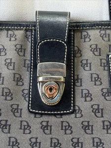 Dooney And Bourke Canvas Leather Logo Shoulder Bag Classic READ - Picture 1 of 19