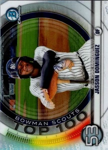 2021 Bowman Chrome Scouts Top 100 Jasson Dominguez #BTP-53 Chrome - Picture 1 of 2