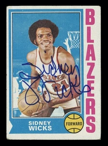 1974 Topps #175 Sidney Wicks Perfect Autograph Signed Portland Trailblazers Auto - Picture 1 of 2