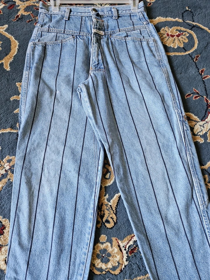 Jeans Vintage Marithe Francois Girbaud MFG Talla 28 Azul, Pequeña Raya Vertical Foto 1 de 4