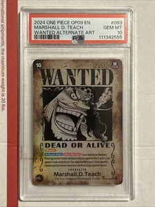 ONE PIECE Marshall D. Teach OP09-093 Wanted Poster Emperors In New World PSA 10 - Picture 1 of 2