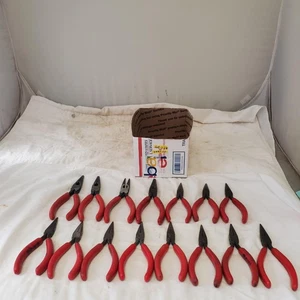 Lot of 15 Snap-on Tools Red Soft Grip Nose Pliers Set LOT-1128 - Picture 1 of 13