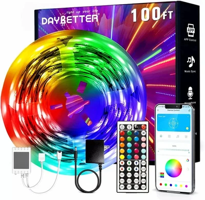 100Ft LED Strip Lights, Smart Light with App Remote Control, RGB LED Lights for - Image 1 of 4