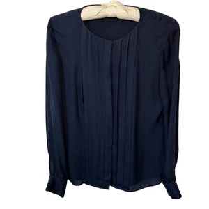 Blusa Brooks Brothers Mujer 100% Seda Clásica Lujo Minimalista Azul Top Talla 6 - Imagen 1 de 9