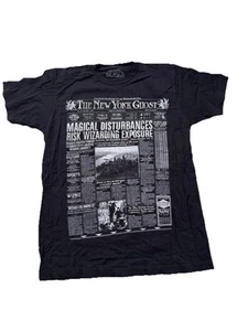 Fantastic Beasts Black Newspaper Screen Print Tshirt 100% Cotton Sz Medium - Picture 1 of 5