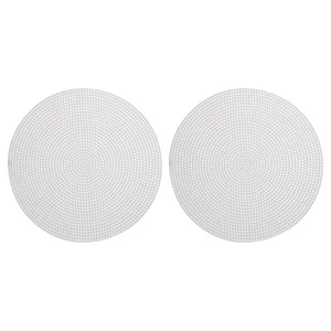 2Pcs Plastic Mesh Canvas Sheet 20cm 8" White Round Blank Canvas - Picture 1 of 5