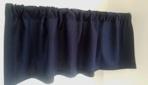 Valance Navy Window Treatment Custom Made Curtain 42 W x 14 L Cotton Fabric - Picture 1 of 4