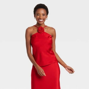 Top A New Day raso regolabile con rosetta rimovibile rosso taglia XSmall nuovo con etichetta - Foto 1 di 2
