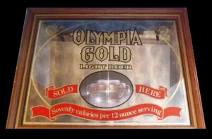 Beeco manufacture Olympia Gold light beer mirrored sign measures 27 by 21 inches - Picture 1 of 7