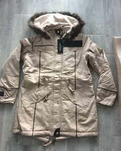 LADIES BRAVE SOUL FISHTAIL FUR HOODED PARKA COAT BISCUIT STONE SIZE L = 12/ 14 - Picture 1 of 1