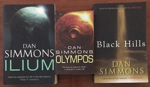 Dan Simmons - 3 Books - Ilium, Olympos, Black Hills - PB - Picture 1 of 1