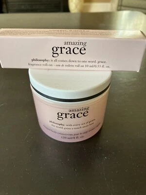 Crema corporal batida Philosophy Amazing Grace 4 OZ y fragancia enrollable de 0,33 OZ Foto 1 de 2