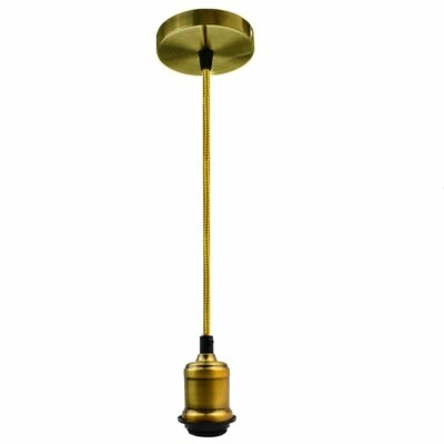 Lámparas colgantes de techo con cable de tela moderna retro vintage lámparas E27 Foto 1 de 4