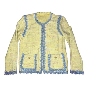 Vintage 1960s Handmade Blazer Jacket Cardigan Pastel Tweed One Of A Kind S/M EUC - Bild 1 von 24