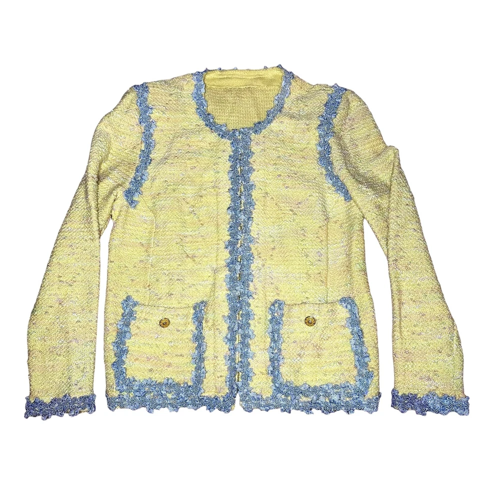 Chaqueta Blazer Cárdigan Vintage Años 60 Hecha a Mano Pastel Tweed Única en Su Clase S/M Usada en Excelente Condición Foto 1 de 4