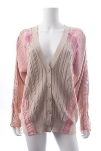 Stella McCartney Blockfarben Lace-Panelled Wolle Strickjacke/Pink - Bild 1 von 8